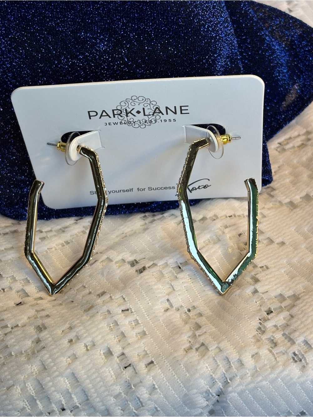 Park Lane Gold Large Statement Studded Earrings 2 inch drop - Picture 3 of 9